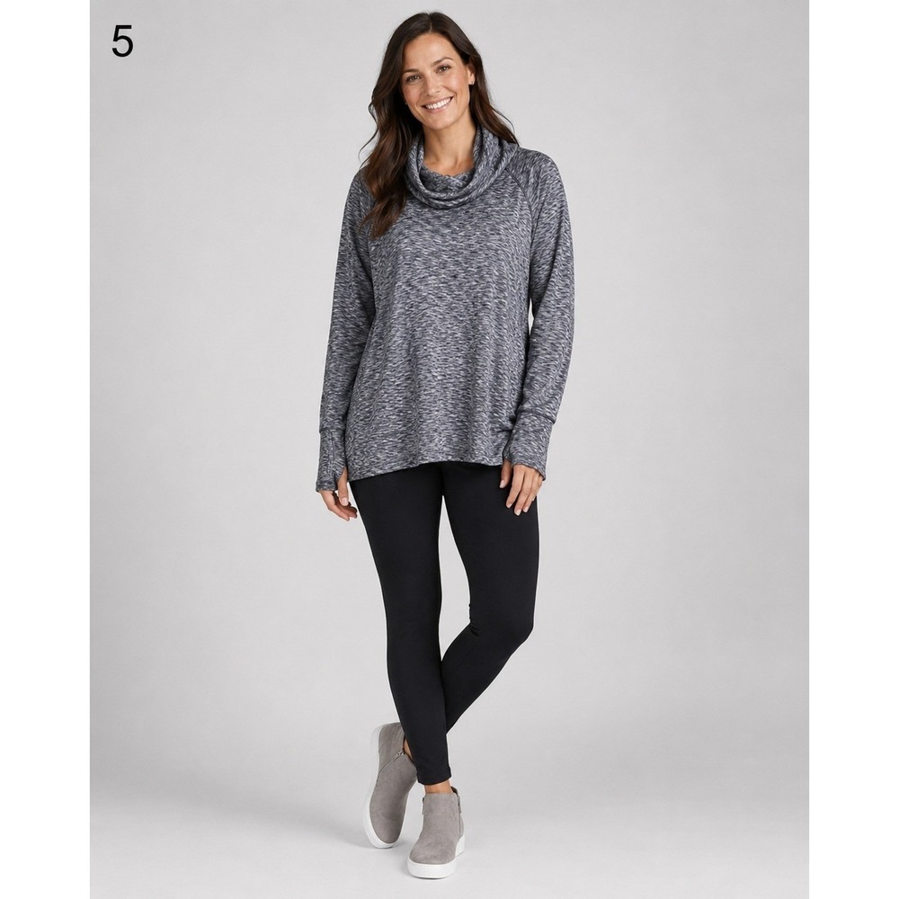 RBX Sweater Womens Medium Gray Turtleneck Gray Spacedye Polyester